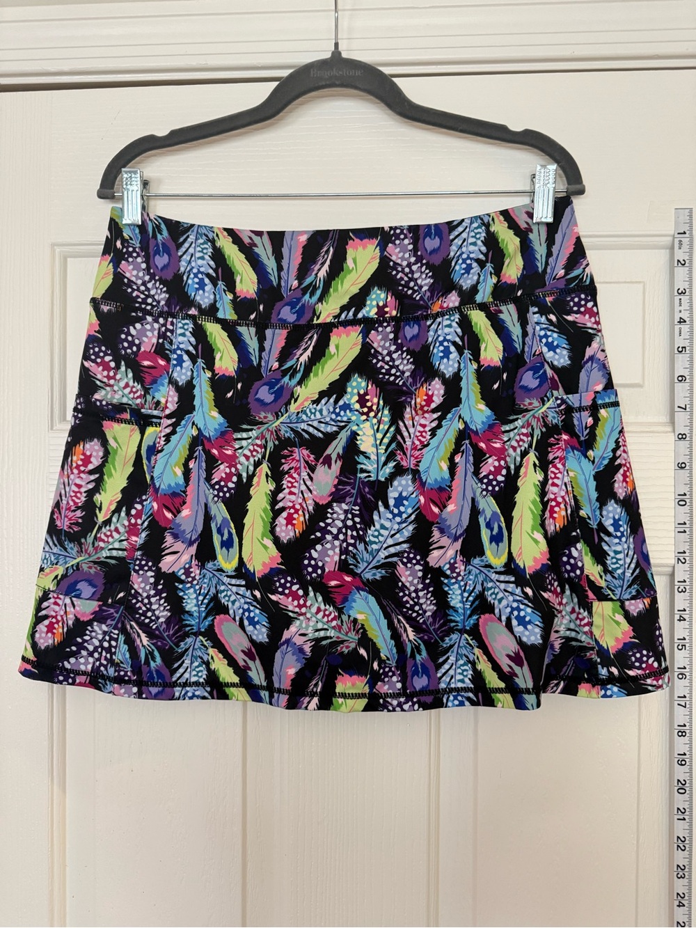 Golf/Tennis/Pickleball Feather-Print Skort - Vibrant Multicolor